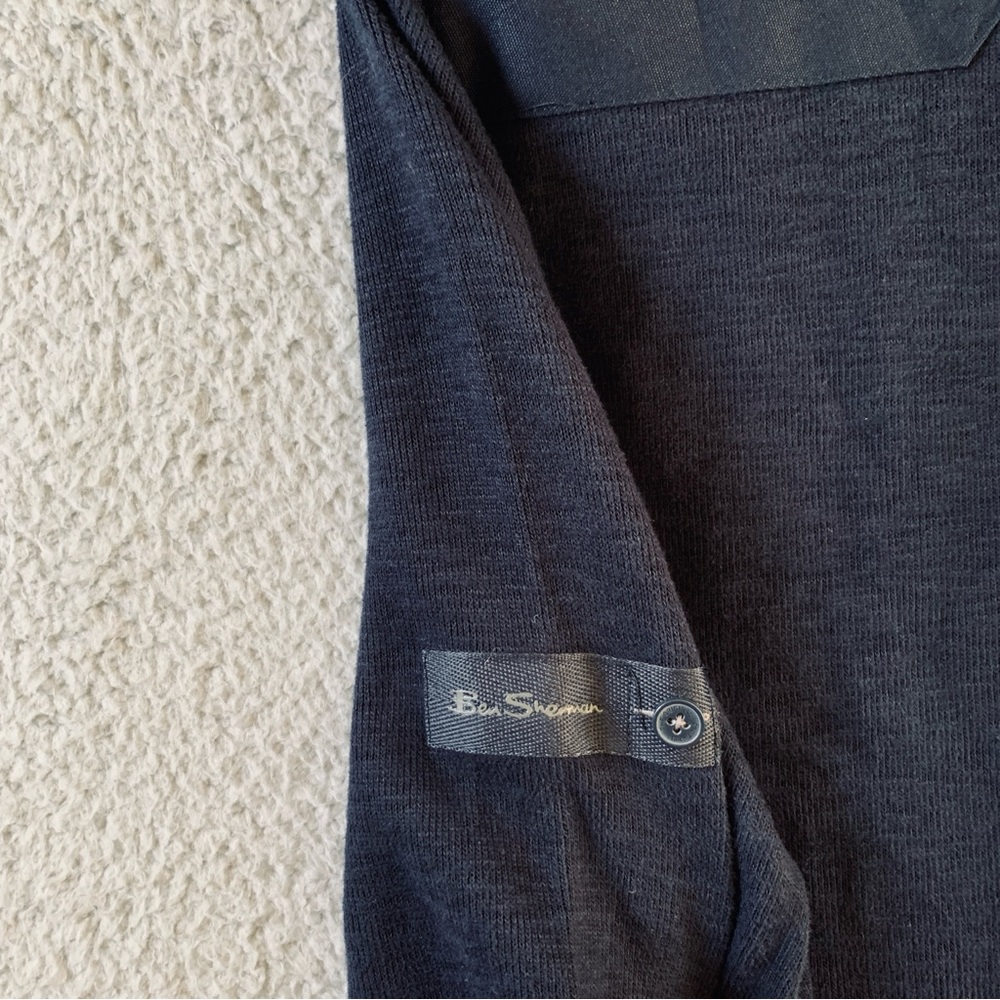 Ben Sherman Sweater Jacket Men's Zipper Knit Cotton Blend Navy Size‎ XL - Picture 11 of 16